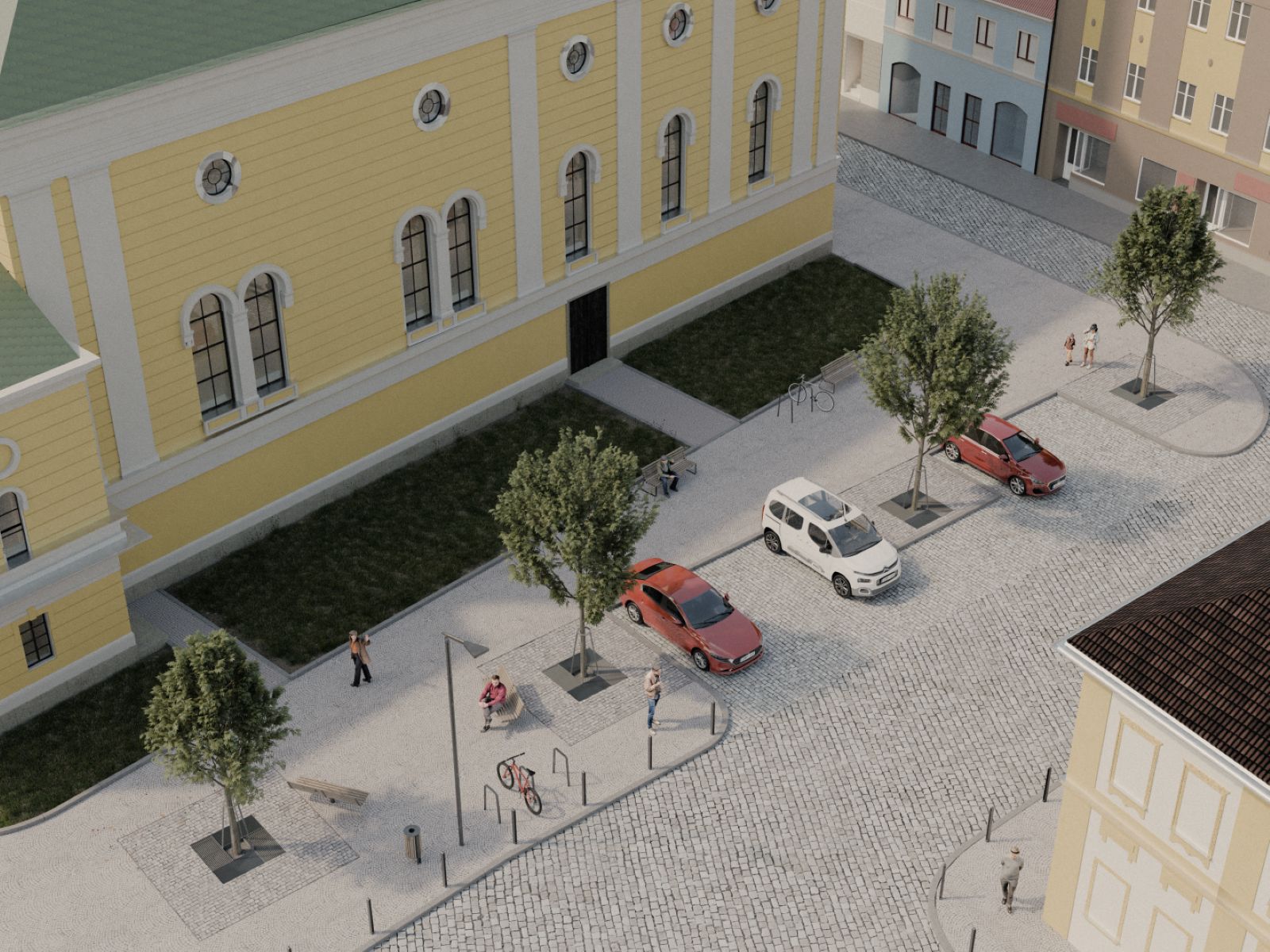 31.1.2026 V Jeseníku se rýsuje finální úprava prostoru od kostela k Masarykovu náměstí